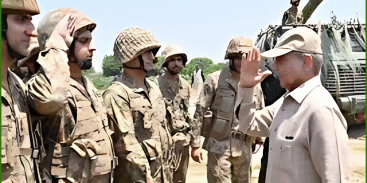 PM Shehbaz visits frontline Pasrur Garrison, lauds armed forces' response to India